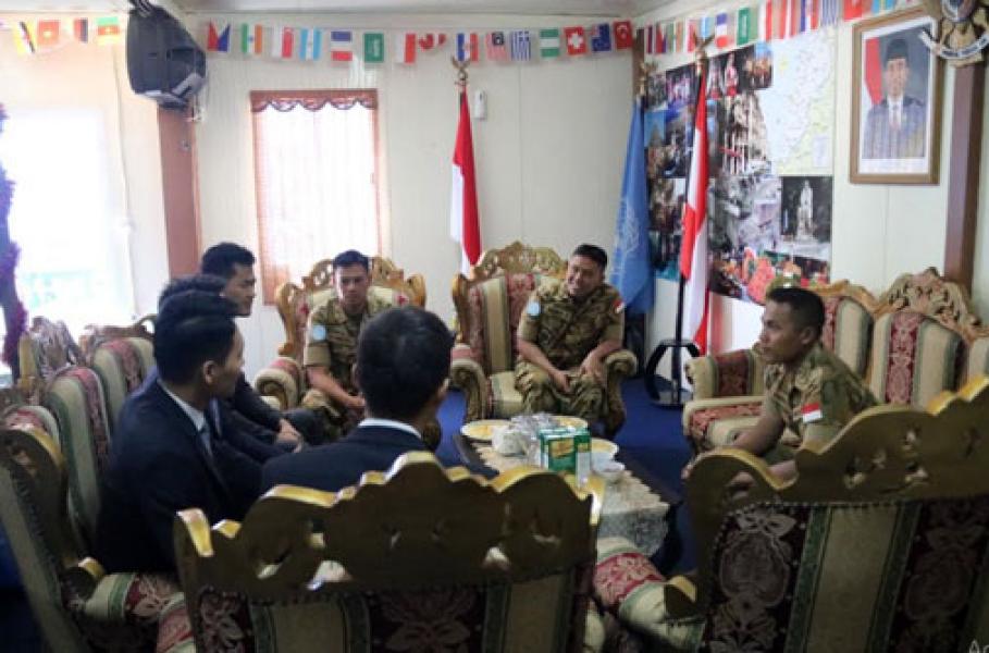 Dansatgas Indobatt XXIII-L Terima Kunjungan Delegasi Korea Battalion            