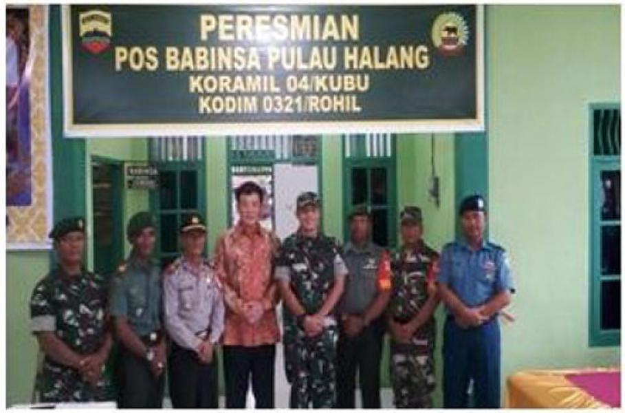 Pos Babinsa Koramil 04/Kubu Di Desa Pulau Halang Diresmikan