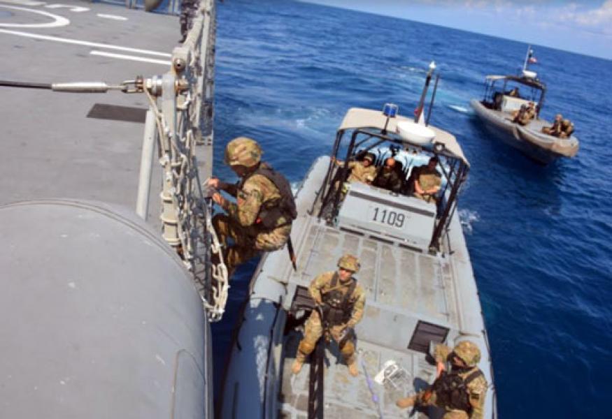 Satgas MTF TNI Berikan Latihan Boarding Kepada Tim VBSS LAF Navy