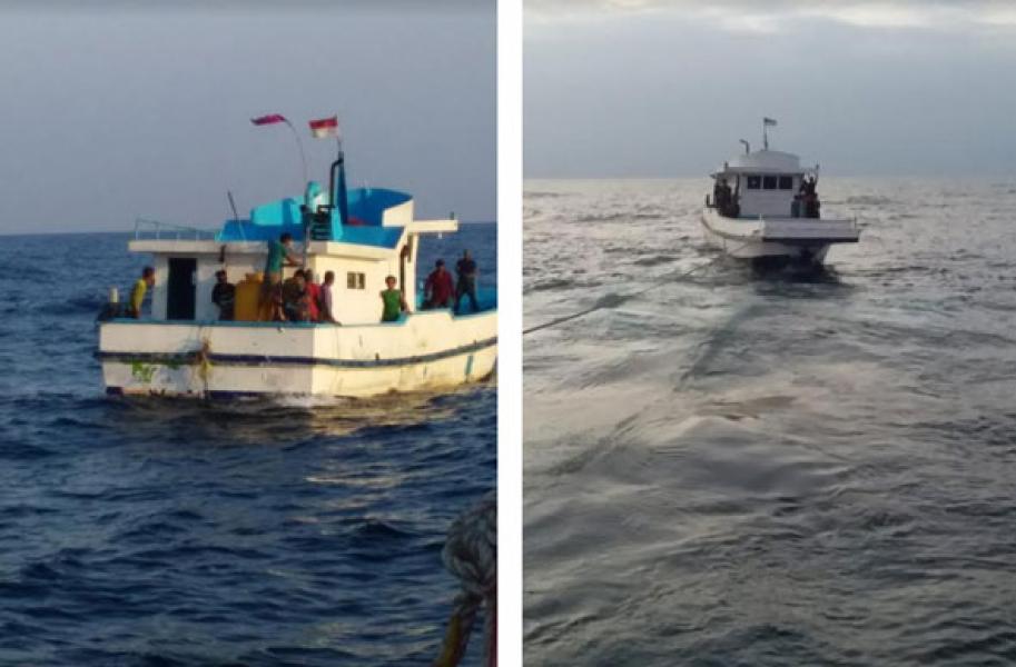 URCL SPKKL Kupang Bakamla dan Basarnas Evakuasi Kapal Nelayan