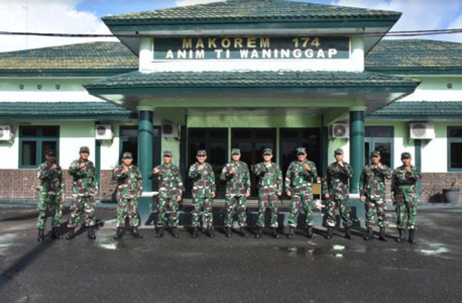 Danrem 174 Merauke Terima Kunjungan Danlanud J.A. Dimara
