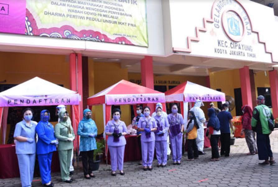 OASE KIM dan Dharma Pertiwi Gelar Rapid Tes di Gelanggang Remaja Cipayung