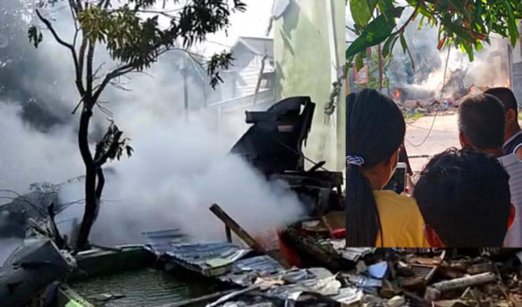 Pesawat Hawk TNI AU yang Jatuh Timpa Rumah Pegawai PLN