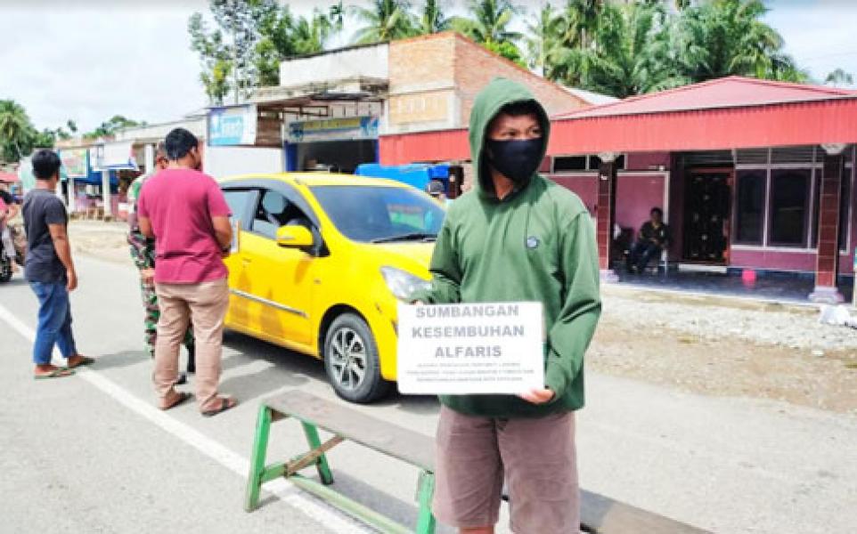 Puluh Pemuda dan Babinsa Galang Dana Bantu Alfaris Bocah Penderita Thalasemia