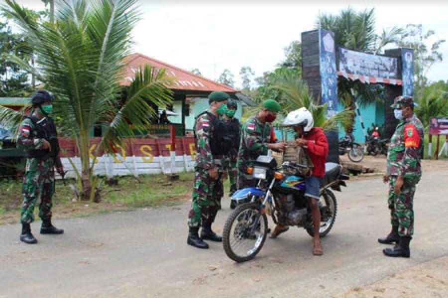 Wujudkan Kamtibmas, Satgas Yonif 411 Gelar Pemeriksaan