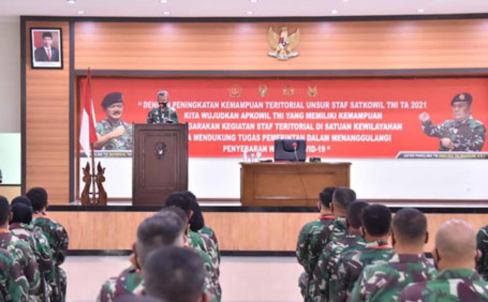 Aster Panglima TNI: Satkowil TNI Perlu Miliki Kemampuan Memanajemen Teritorial Hadapi Covid-19
