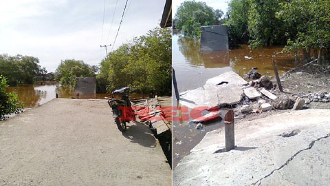 Jembatan Panipahan Darat `Ambruk` Aktifitas Warga Lumpuh Total