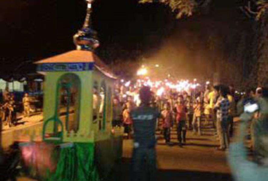 Malam Takbiran di Inhu Meriahkan dengan Pawai Obor
