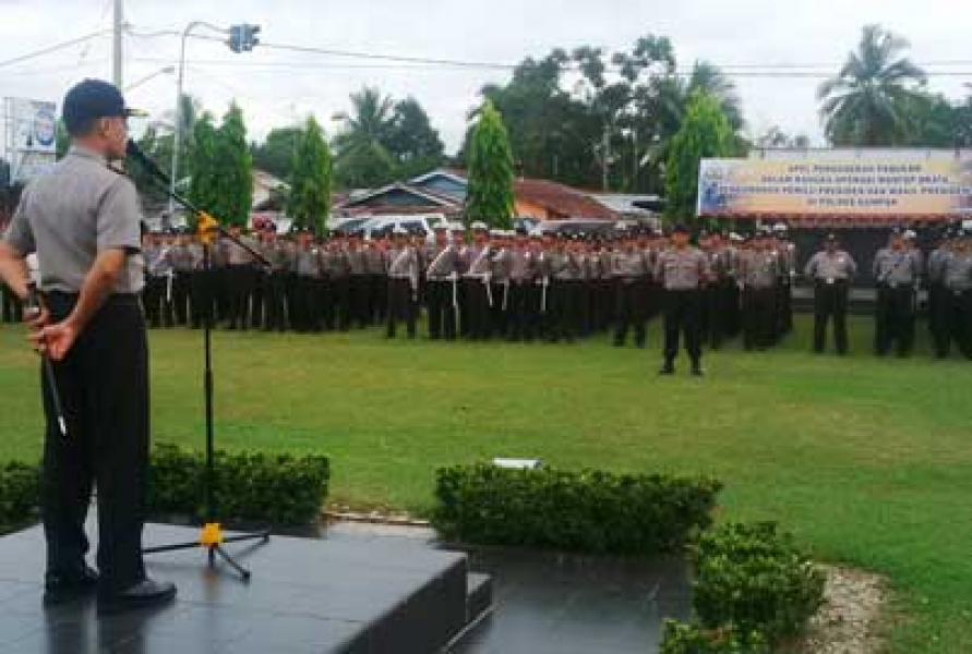 Polres Kampar Gelar Apel Pergeseran Pasukan Pengamanan Pilpres 2014