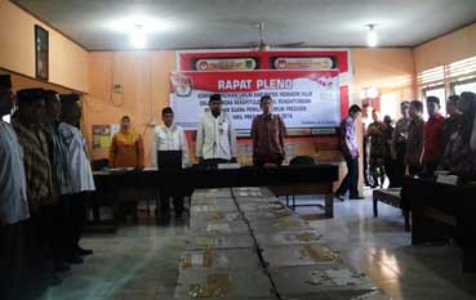 Rapat Pleno Rekapitulasi Suara Pilpres 2014 KPU Inhil, Jokowi-JK Unggul