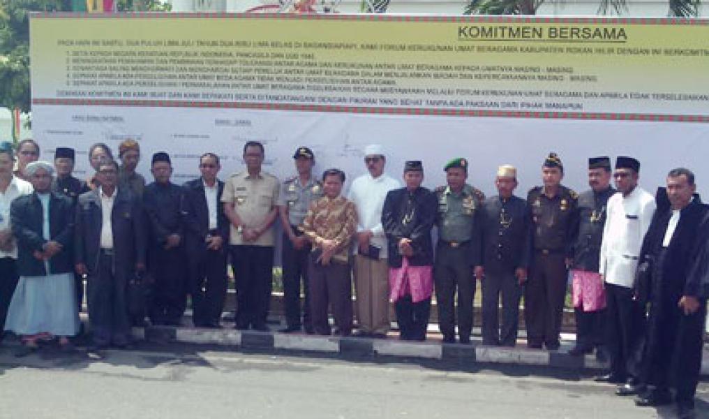 Pemkab dan Seluruh Tokoh Agama Rohil Berkomitmen Jaga Kerukunan Beragama