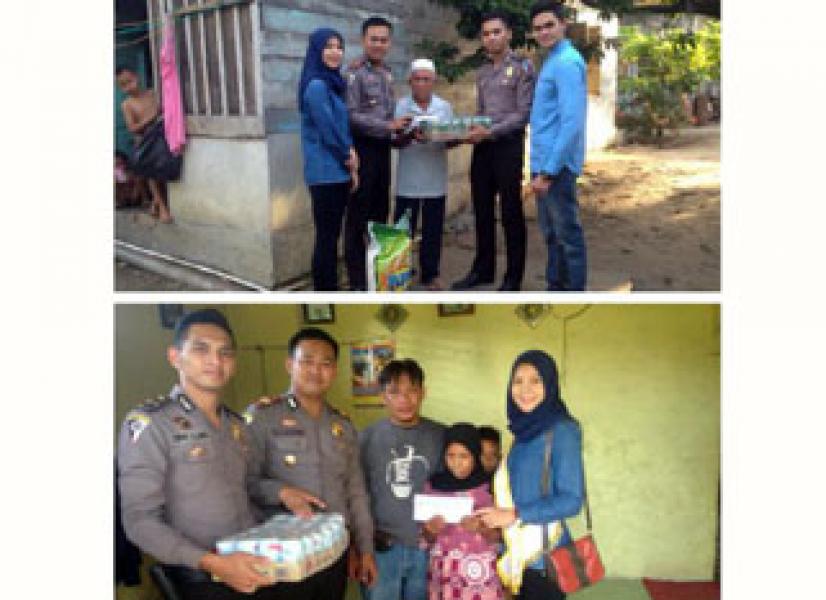 Polres Pelalawan Serahkan Bingkisan Lebaran kepada Masyarakat Kurang Mampu