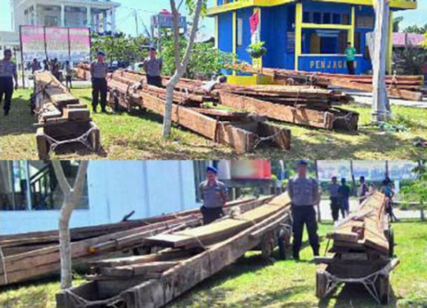 Satpolair Rohil Amankan Empat Gerobak Kayu Tak Bertuan