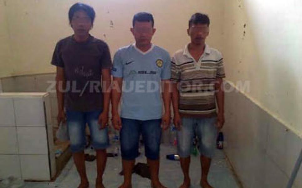 Tiga Tersangka Pencuri Kabel PT. SLS Dibekuk Polsek Kerumutan