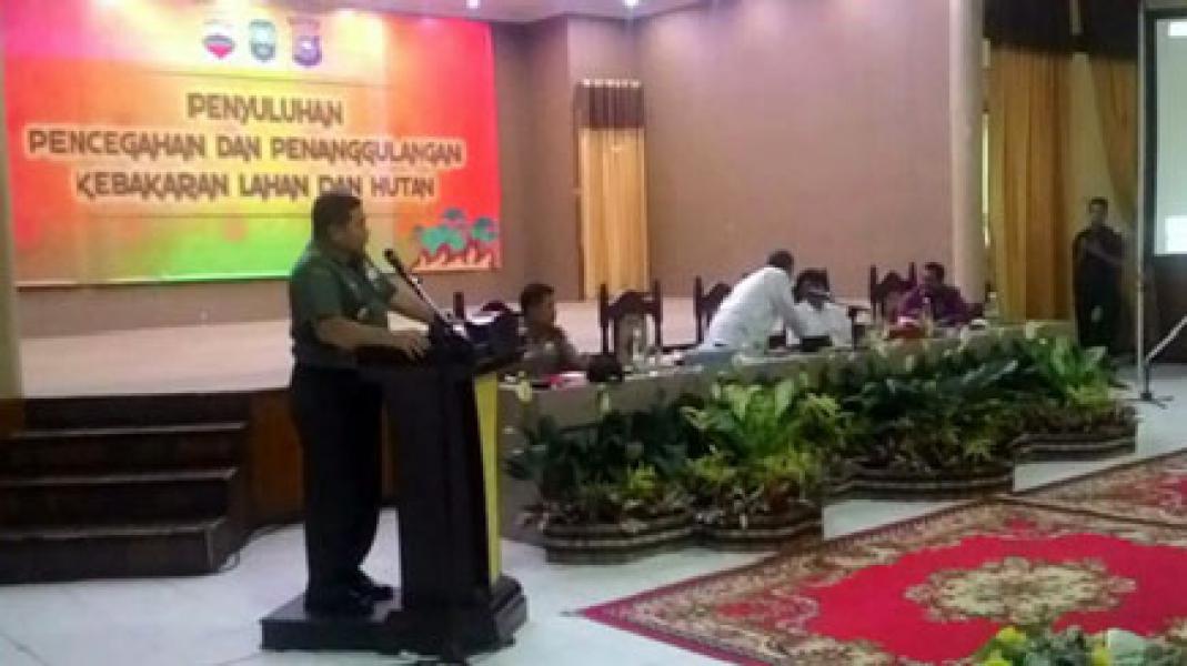 Danrem 031/Wirabima Hadiri Penyuluhan Pencegahan dan Penanggulangan Karlahut di Kabupaten Siak