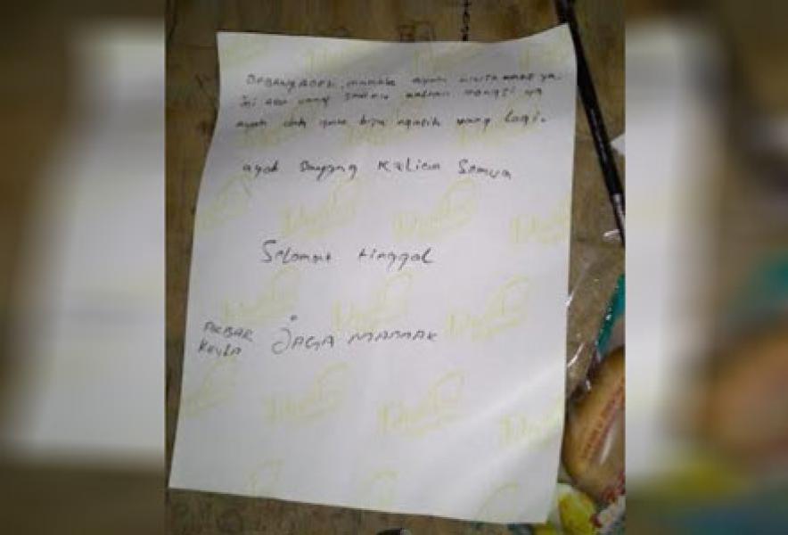 Geger, Warga Okura Gantung Diri Tinggalkan Surat Untuk Orang Tua dan Kedua Anaknya