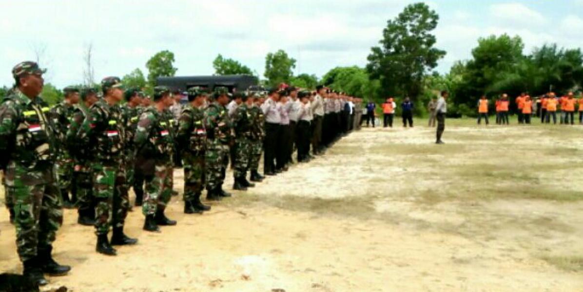 Kapolres Kampar Pimpin Apel Penanggulang Karlahut di Rimbo Panjang