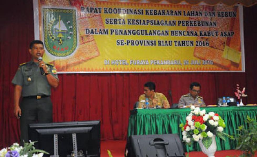 Kasrem 031/Wirabima Beri Paparan Pada Rakor Karlahut
