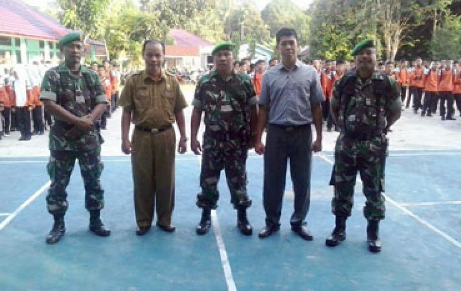 Koramil 01/Bengkalis Tanamkan Bela Negara Sejak Dini Pada Siswa-Siswi SMKN 3