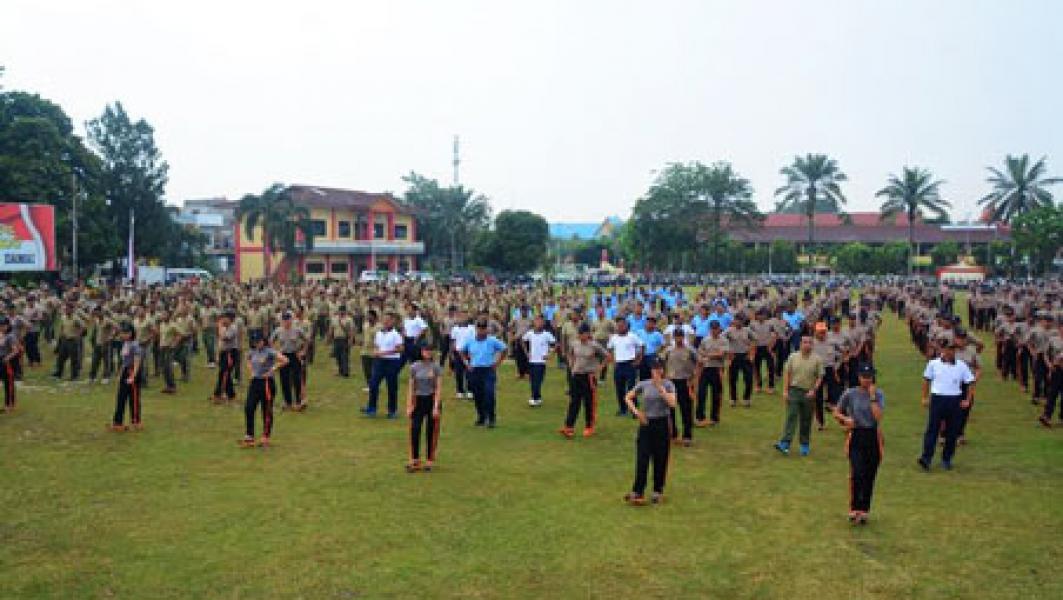 Korem 031/Wirabima dan Polda Riau Bersinergi Gelar Olahraga Bersama