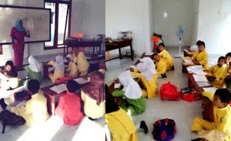 Miris, Murid SDN 004 Belilas Belajar di Mushalla 