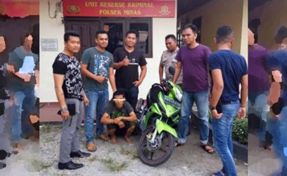 Pelaku Curanmor Ditangkap Dikebun Sawit Milik Warga