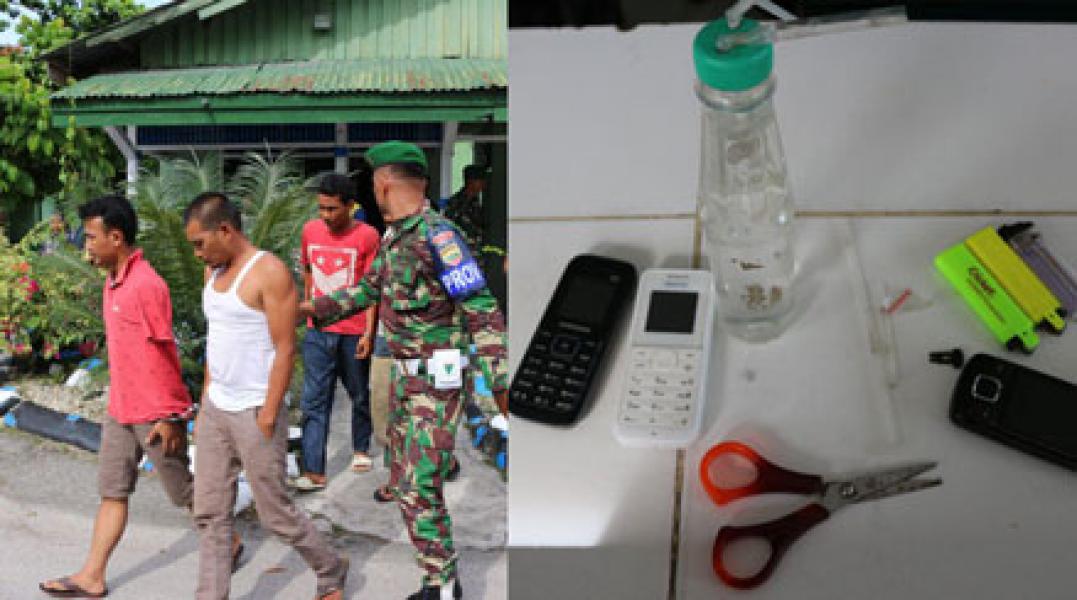 Prajurit Yonif 132/Bs Grebek Rumah Kontrakan yang Tengah Pesta Shabu