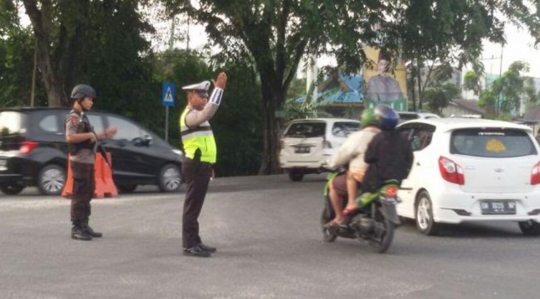 Ratusan Personil Polresta Pekanbaru Lakukan Pengamanan Rutin Pagi Hari