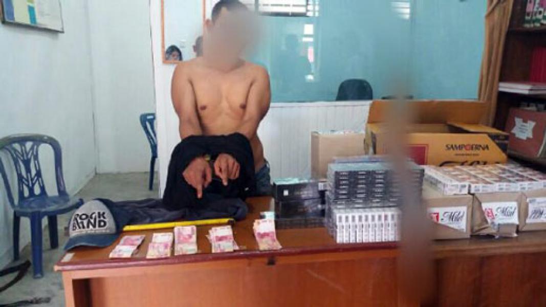 Tersangka Maling Gudang Rokok di Simpang IV Belilas Diamankan Polisi