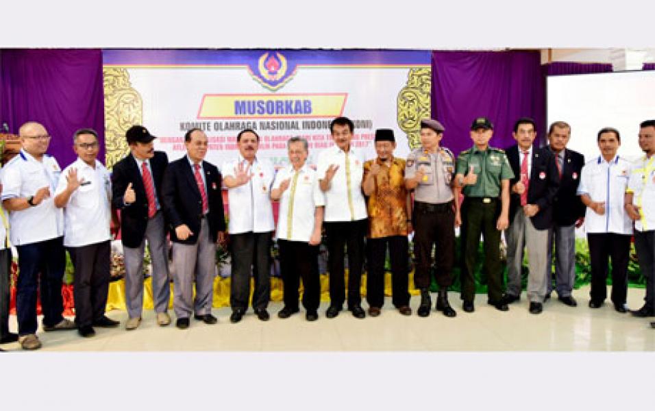Bupati Wardan Secara Resmi Buka Musorkab KONI Inhil 2017