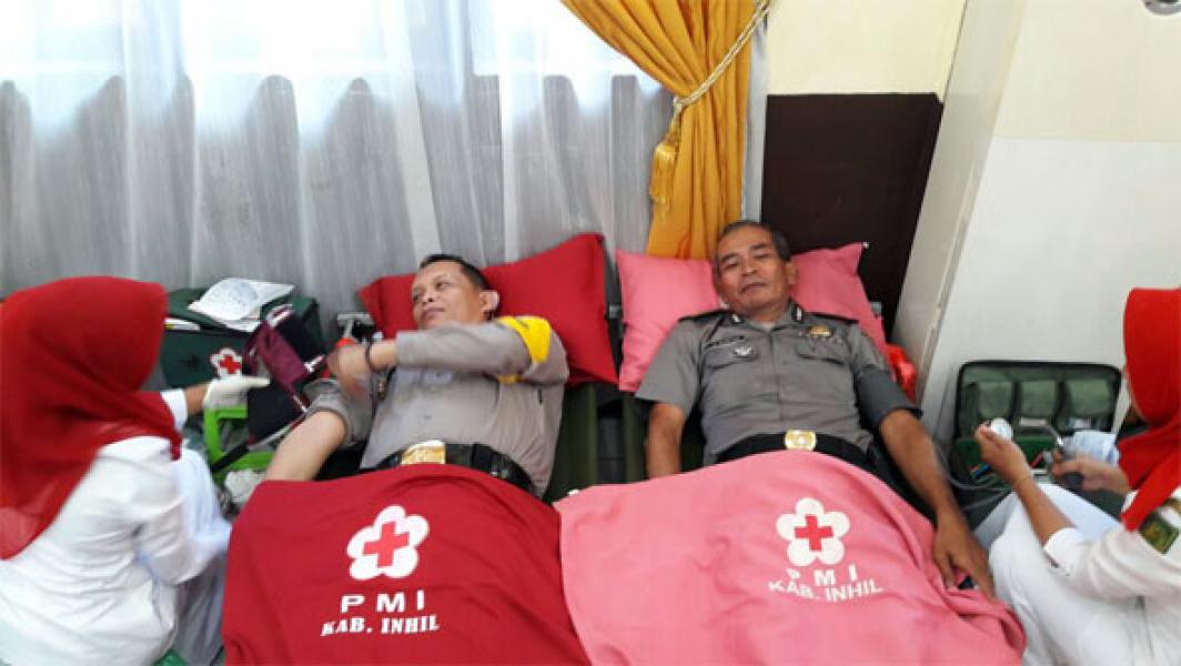 HUT Bhayangkara ke 71, Polres Inhil Gelar Donor Darah