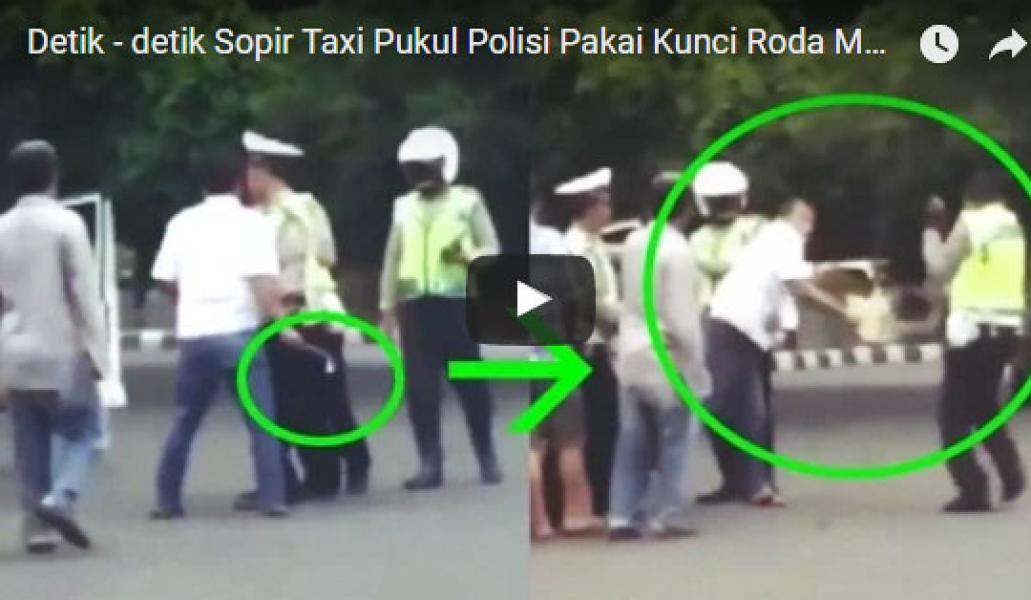 Heboh! Tolak Ditilang, Sopir Taksi Pukul Polantas Pakai Kunci Roda