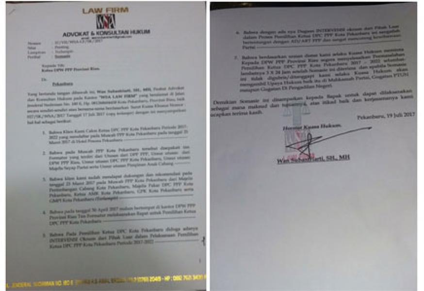 Pemilihan Ketua DPC PPP Pekanbaru Diduga Ada Intervensi