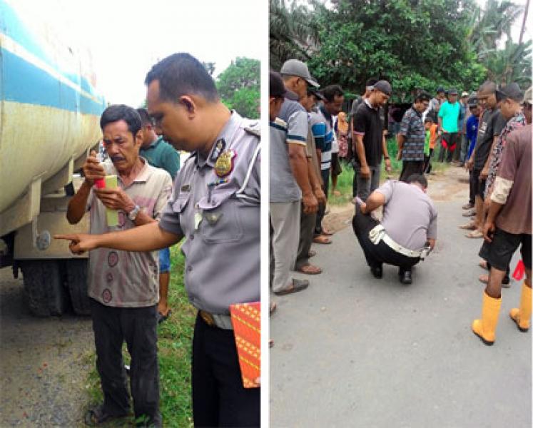 Truck Tangki Pacu Sepeda, Kakek 89 Tahun di Enok Tewas di Tempat