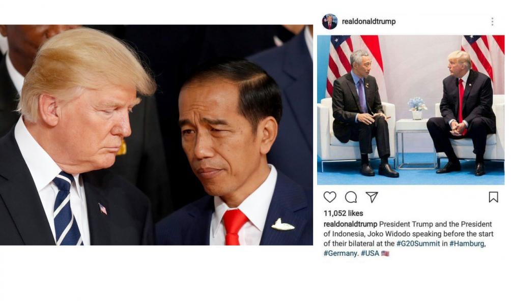 Trump Sempat Salah Unggah Foto Jokowi di Instagram