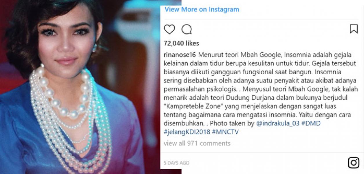Belahan Dada Dikritik Netizen, Rina Nose Beri Jawaban Menohok
