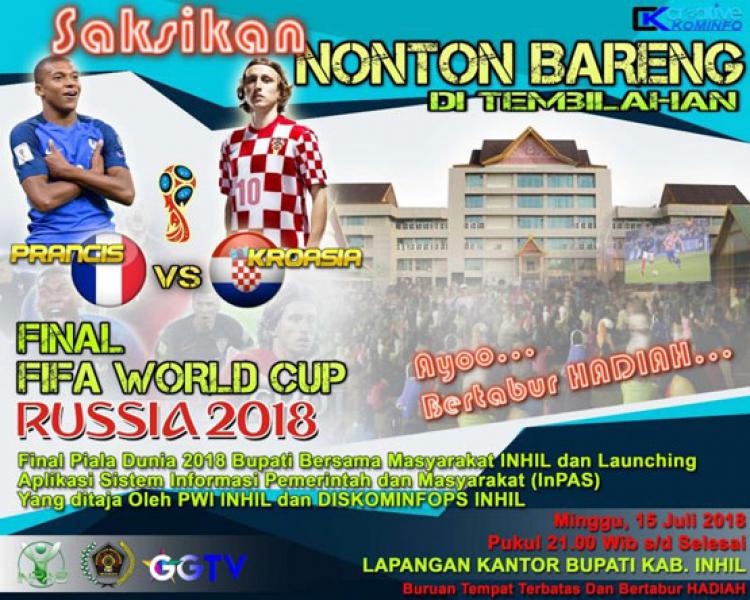 Bertabur Hadiah, Bupati Inhil Ajak Masyarakat Nobar Final Piala Dunia 2018