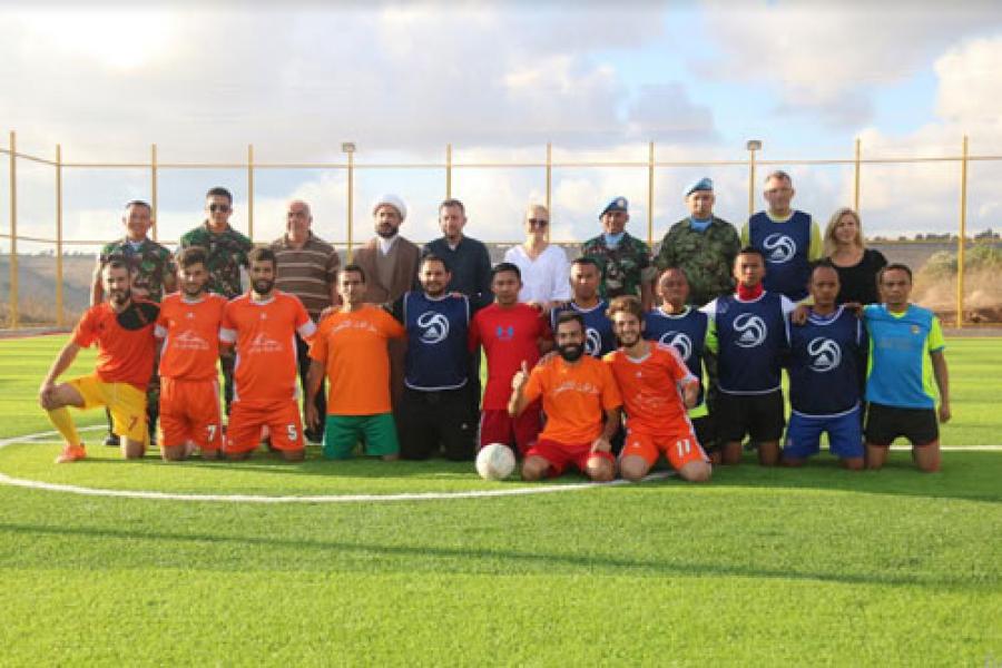 Dansatgas Indobatt Resmikan Sarana Olahraga Soccer di Lebanon Selatan