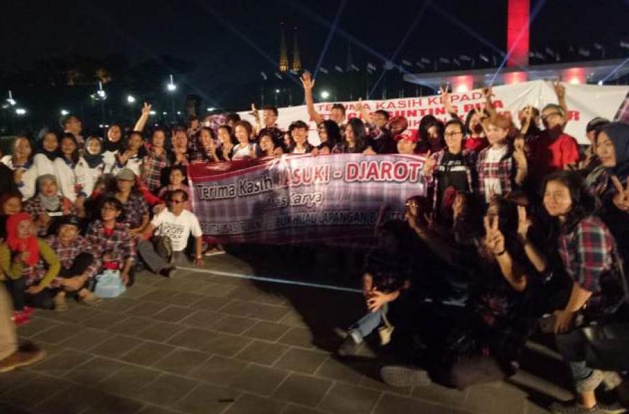 Di Tengah Ledekan Pendukung Ahok-Djarot, Anies Tetap Resmikan RTH Lapangan Banteng