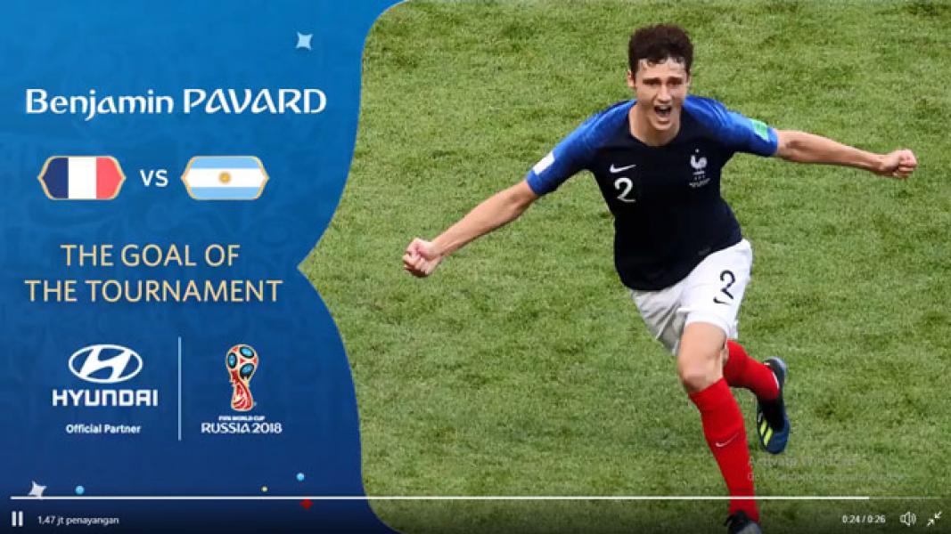 Gol Benjamin Pavard Jadi yang Terbaik di Piala Dunia 2018
