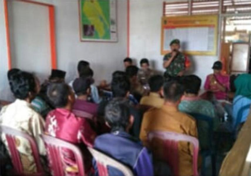 Koramil 08/Mandah Hadiri Rapat Desa Tentang Bansos Beras Sejahtera 2018
