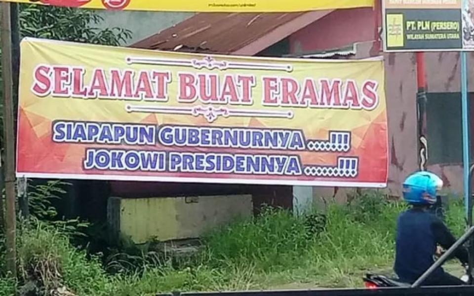 Spanduk �Siapapun Gubernurnya, Jokowi Presidennya� Bertebaran di Sumut