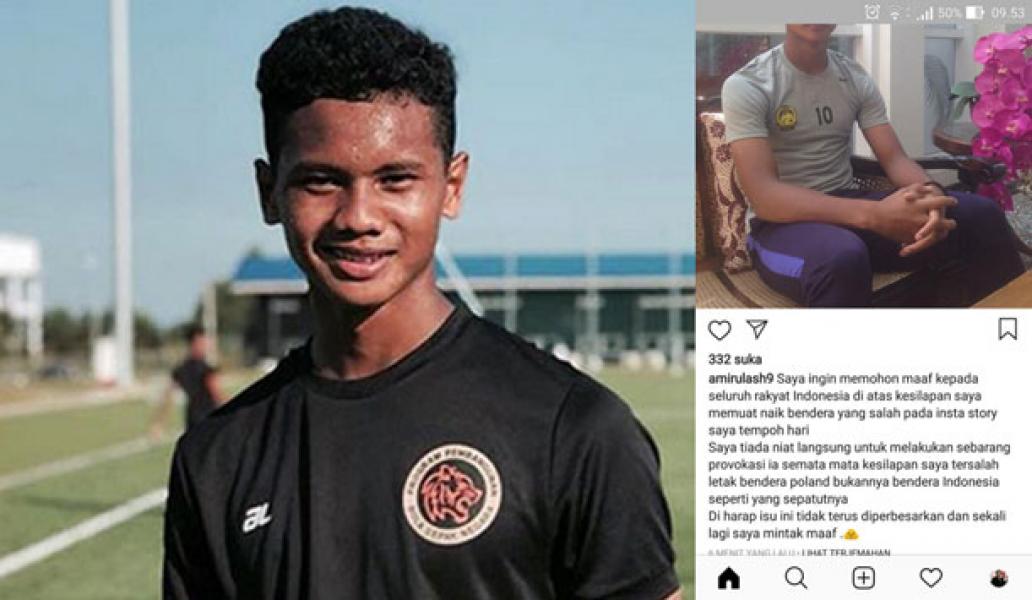 Terbalikkan Bendera Indonesia, Pemain Malaysia U-16 Minta Maaf