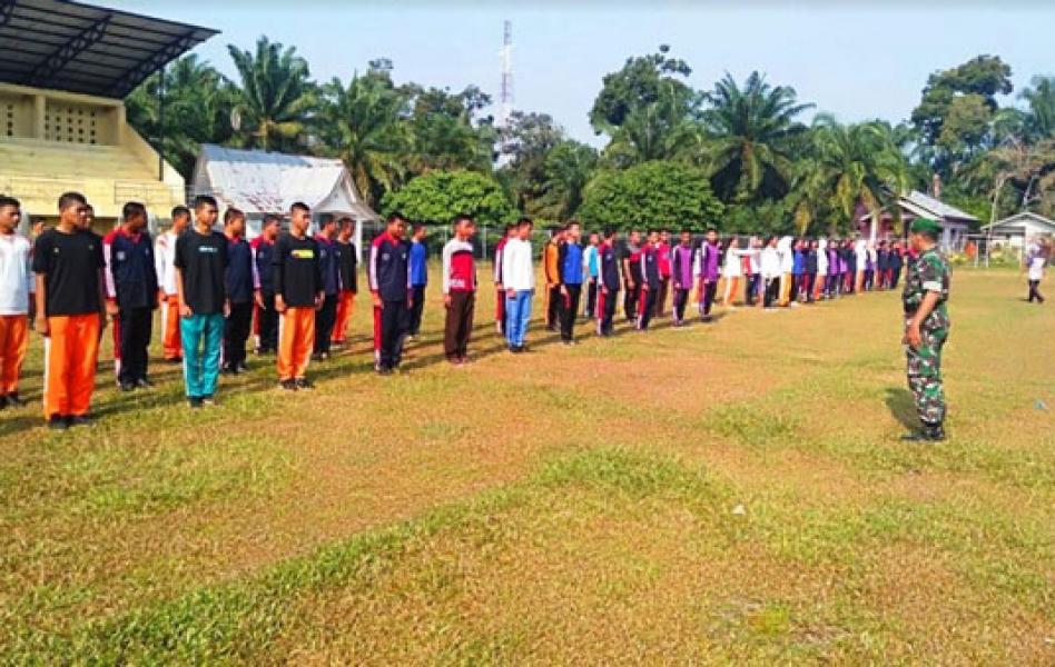 Babinsa Koramil 11 Bersama Polsek Tambusai Seleksi Calon Paskibra