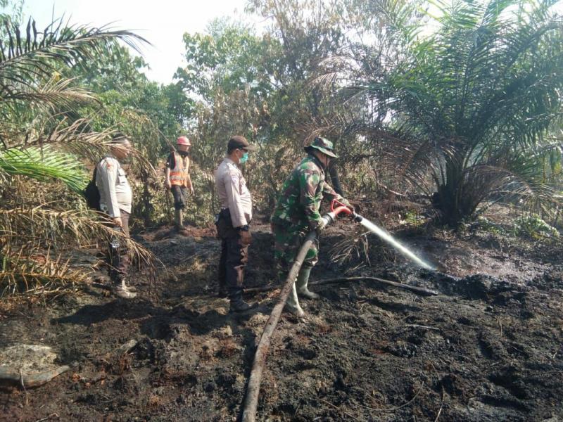 Danramil 04/PKL Kuras Ikut Berjibaku Padamkan Api