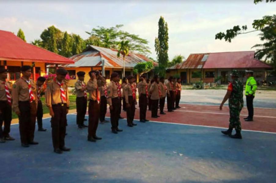 Dukung TMMD Ke 105 Kodim 0313/KPR, Koramil 11 Tambusai Latih Paramuka