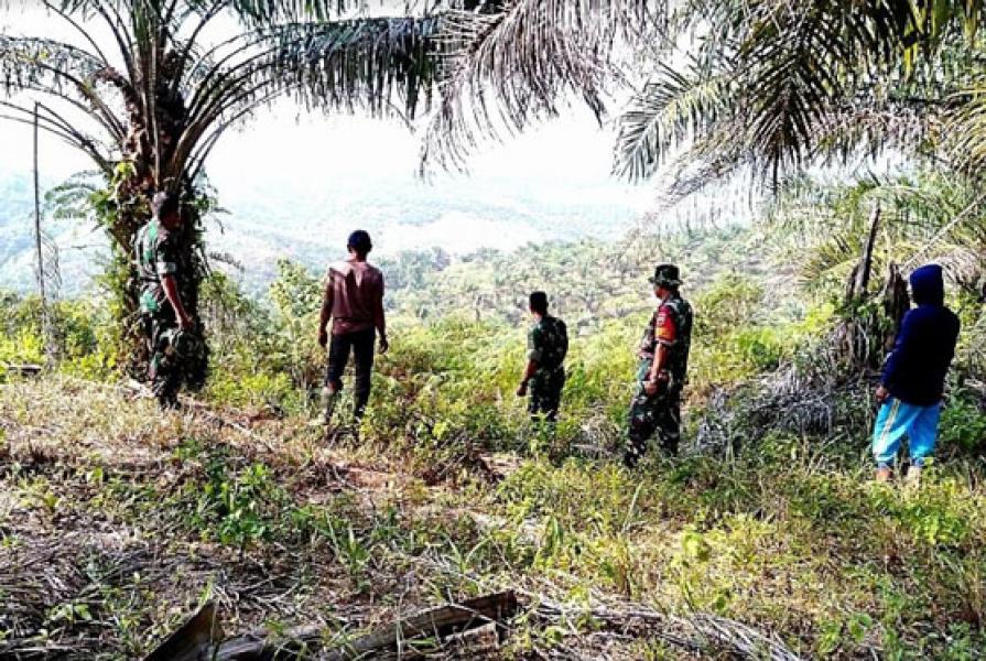 Dukung TMMD Ke 105 Kodim 0313/KPR, Koramil 11 Tambusai Tingkatkan Patroli Karlahut