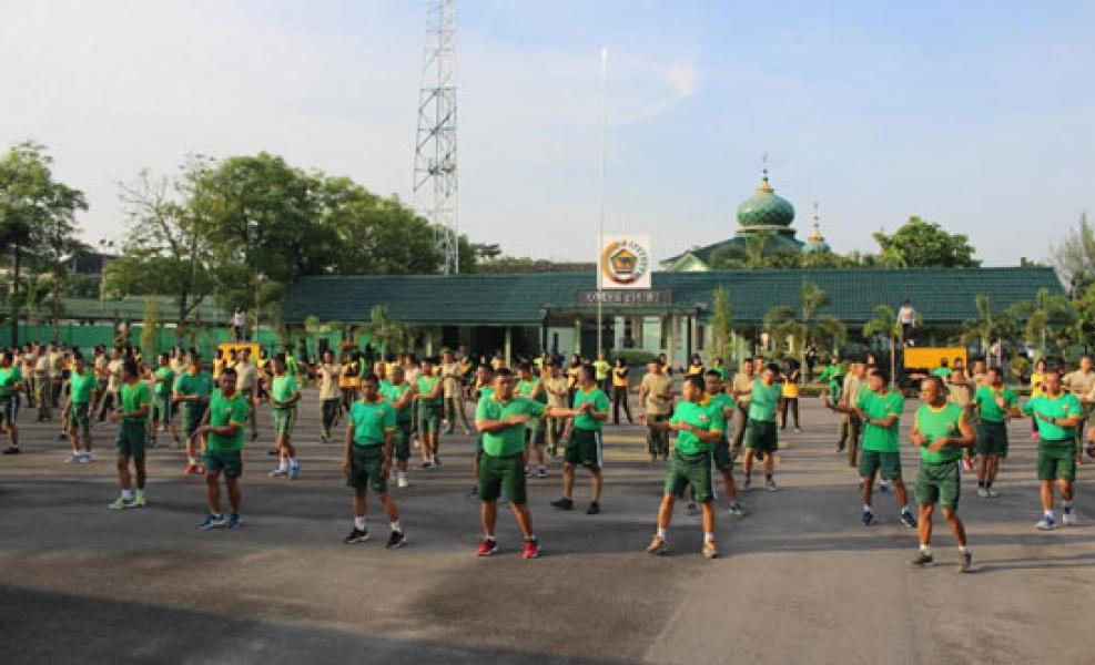 Korem 031/Wira Bima Sosialisasikan Gerakan Senam Bukit Barisan