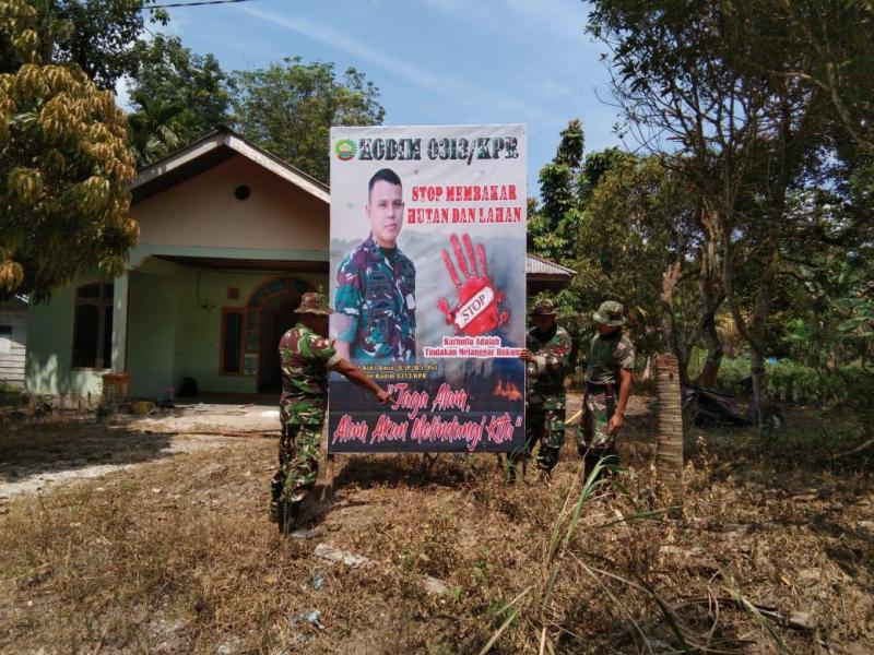 Manfaatkan Momen TMMD Ke 105 Kodim 0313/KPR Siapkan Posko 6 Karhutla di Wilayah Koramil 06/SH