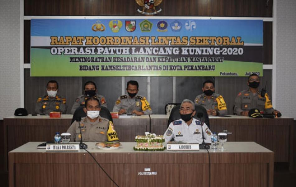 Jelang Operasi Patuh, Polresta Pekanbaru Gelar Rapat Koordinasi Lintas Sektoral
